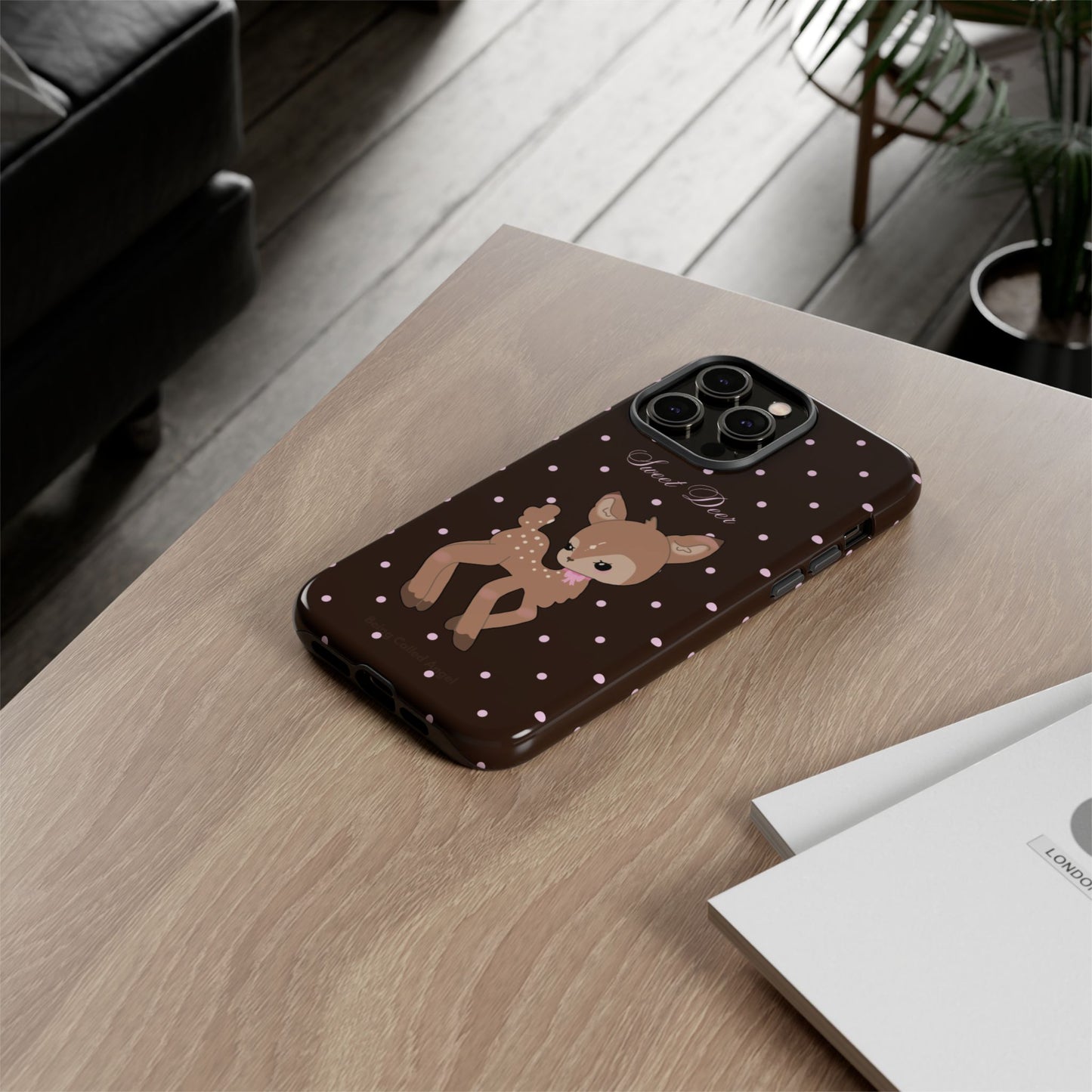 Sweet Chocolate Fudge Polka Dot Deer Phone Case