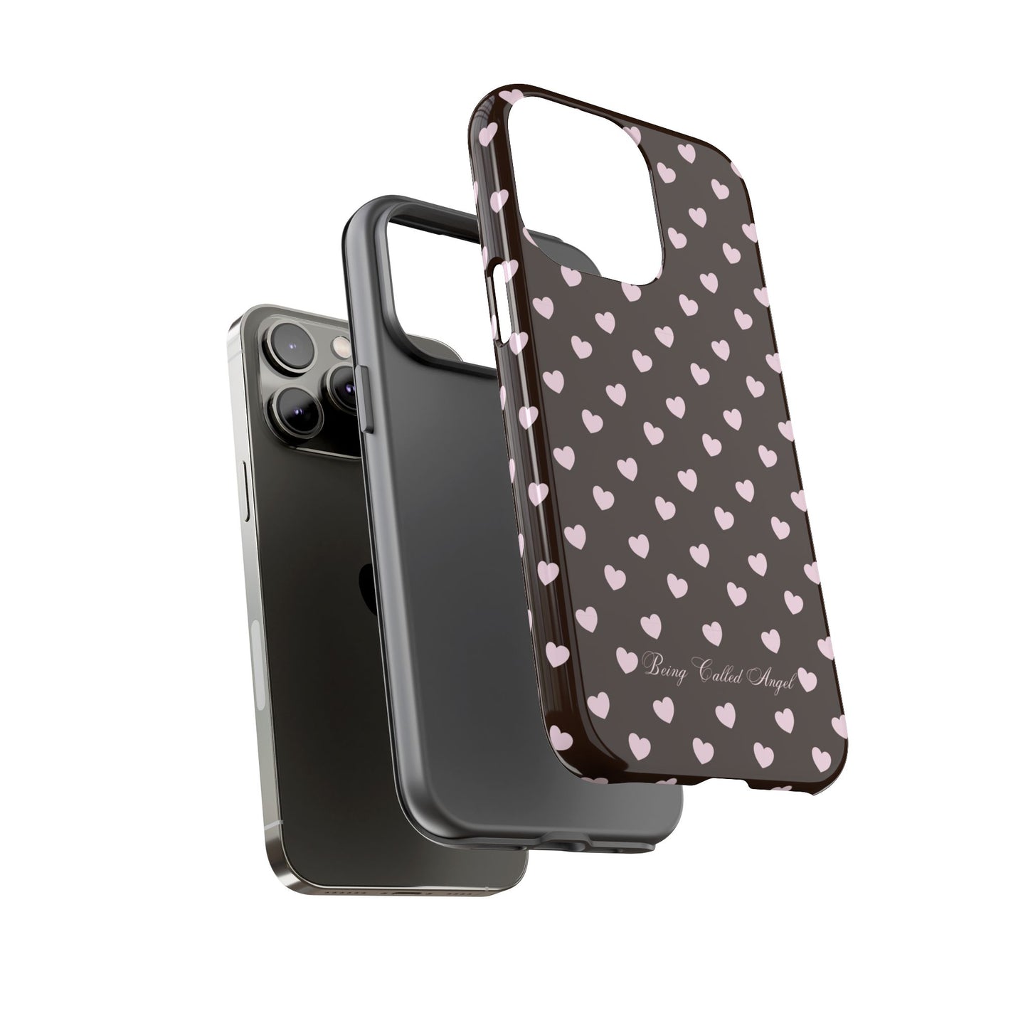 Chocolate Fudge Pink Heart Polka Phone Case
