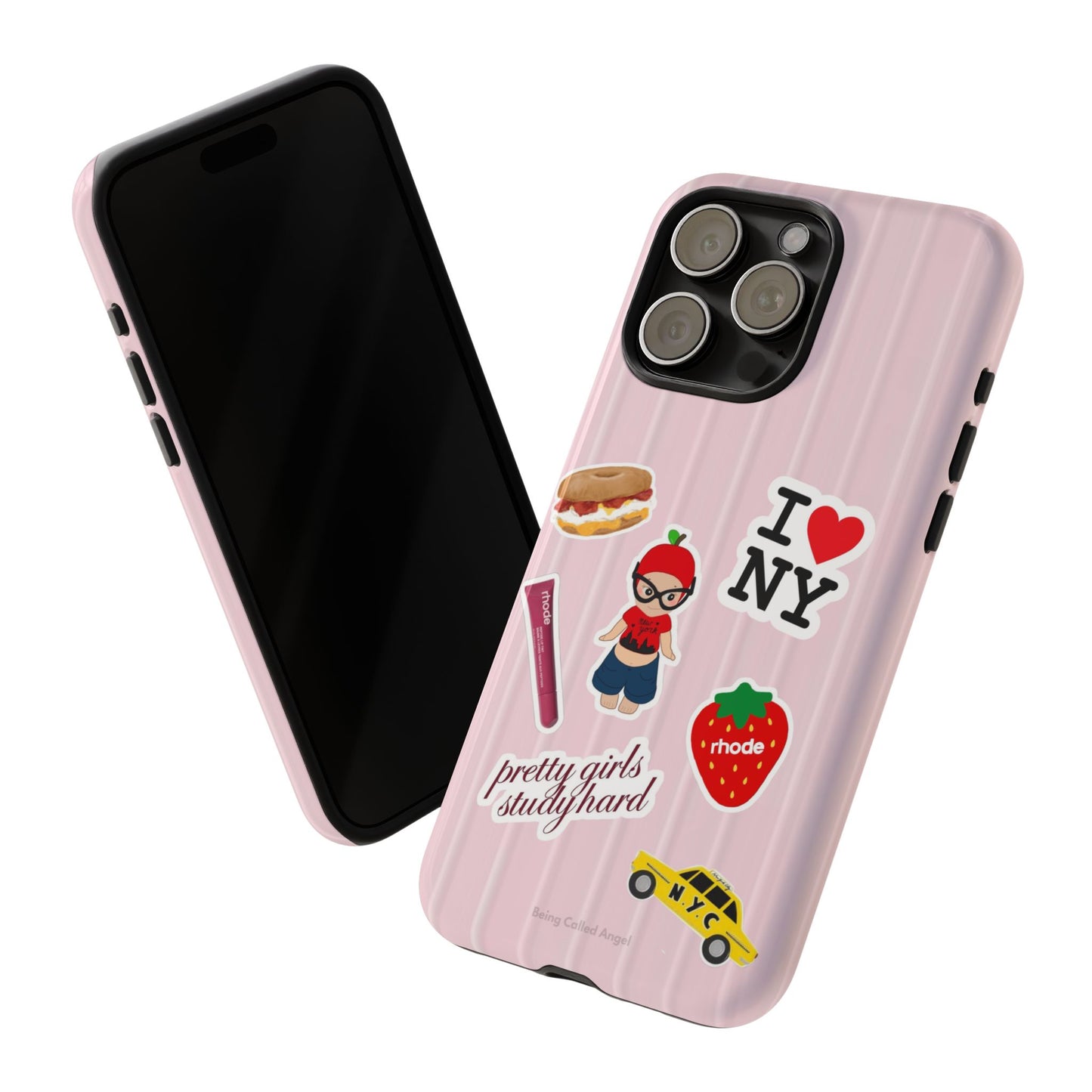 Pink NYC suitcase phone case
