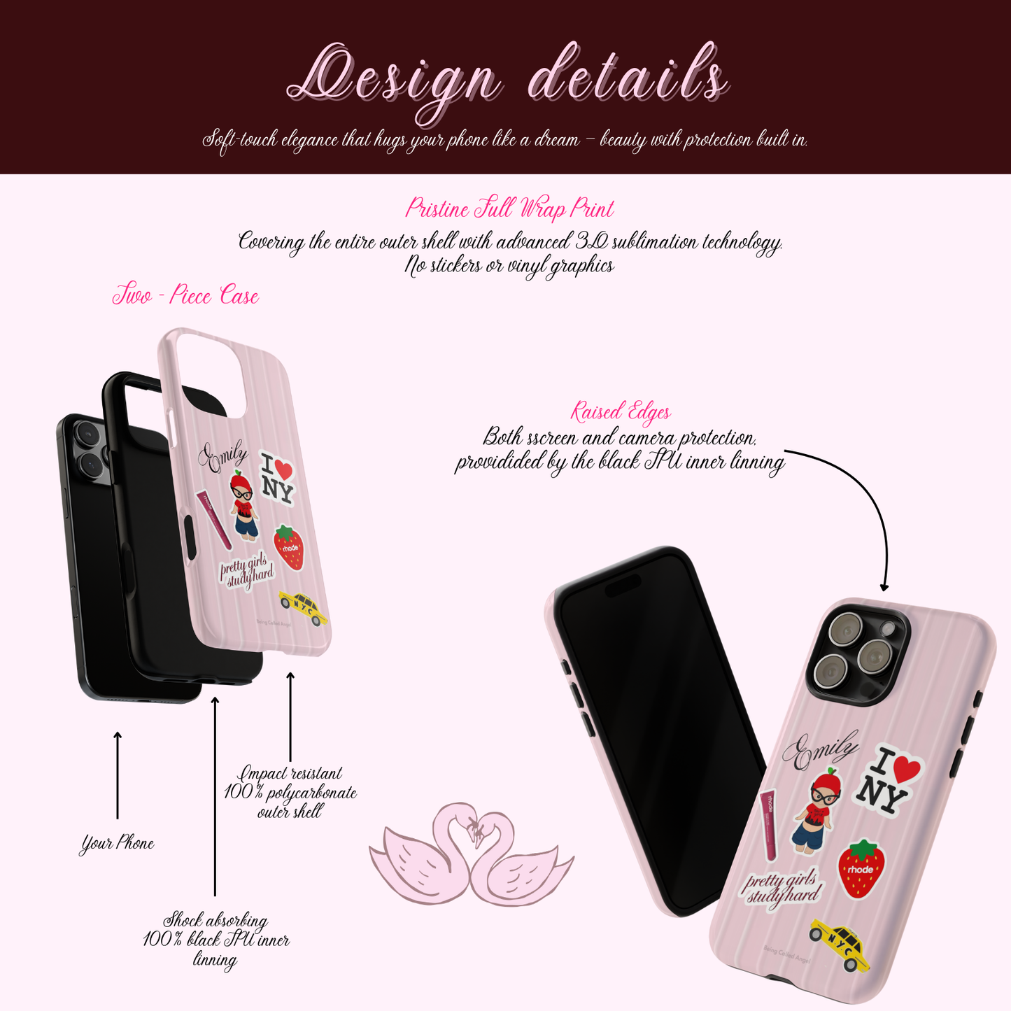 Pink NYC suitcase phone case