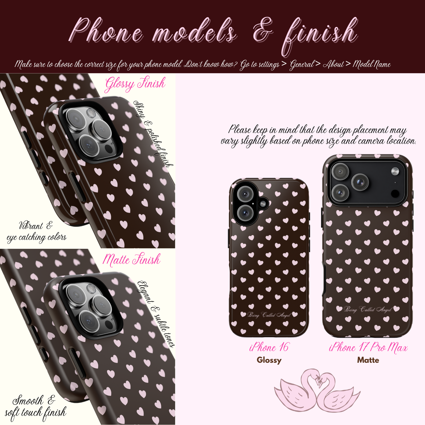 Chocolate Fudge Pink Heart Polka Phone Case