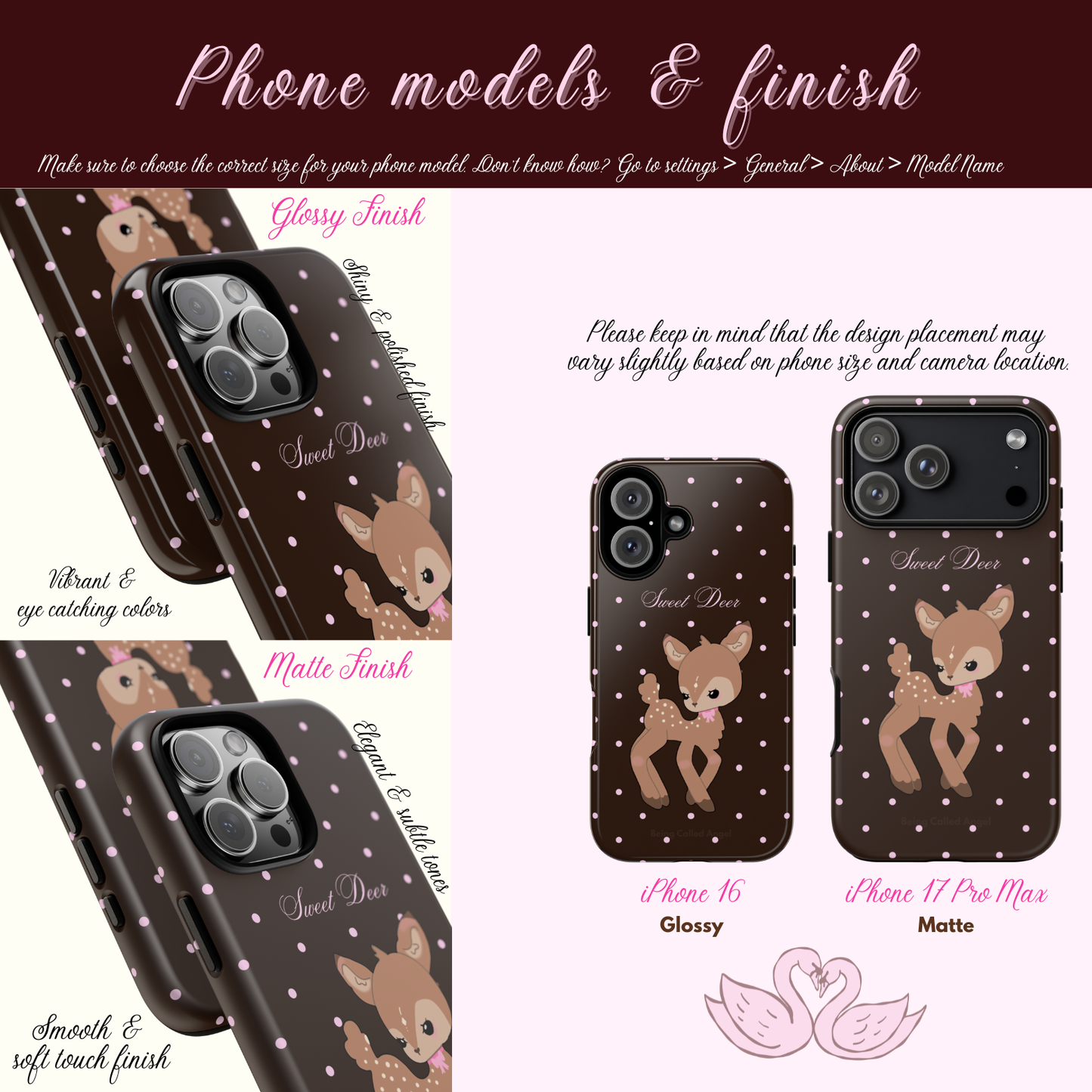 Sweet Chocolate Fudge Polka Dot Deer Phone Case