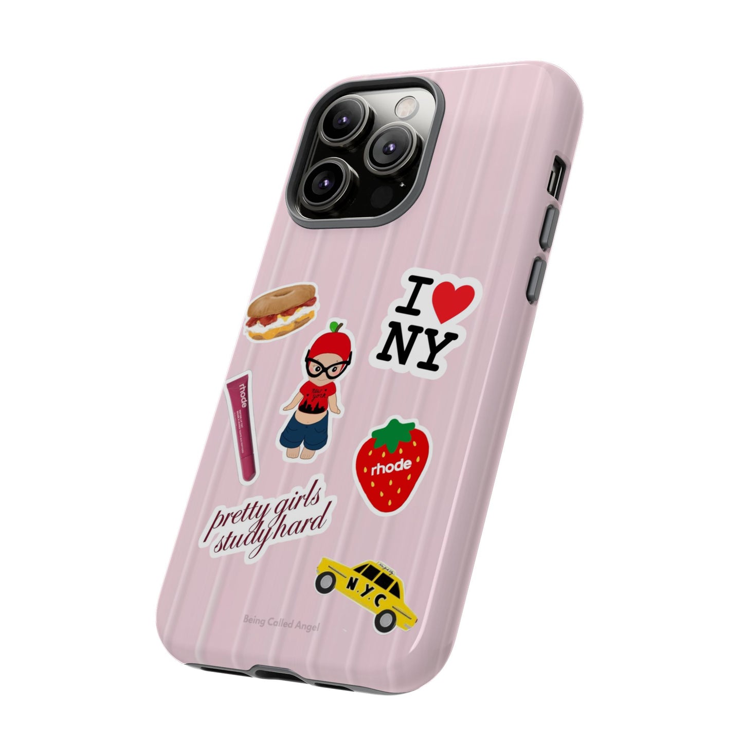 Pink NYC suitcase phone case