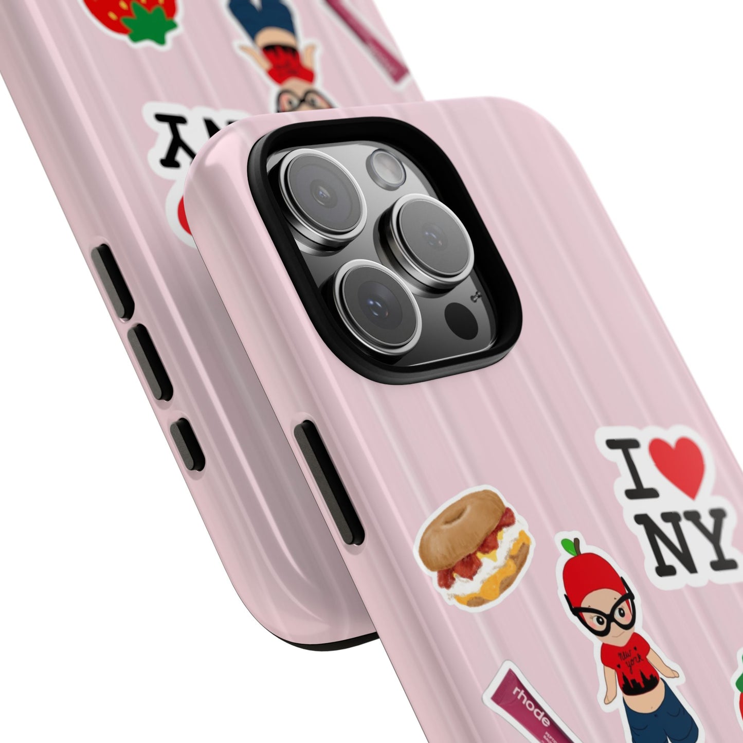 Pink NYC suitcase phone case
