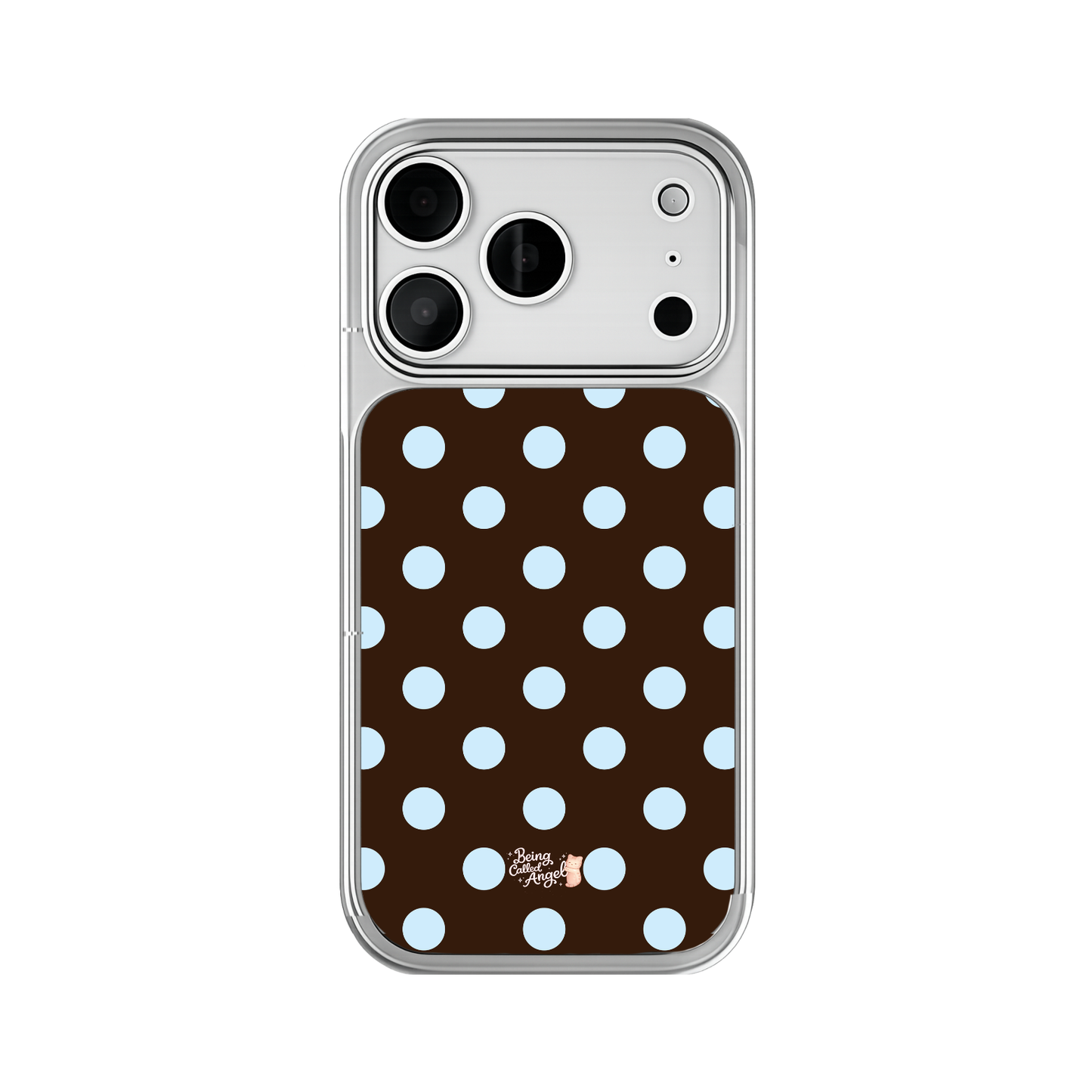 PRE-ORDER Blue & Brown Polka Phone Case